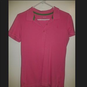 Lilly Pulitzer Sz Medium Chic Fit Polo Pink